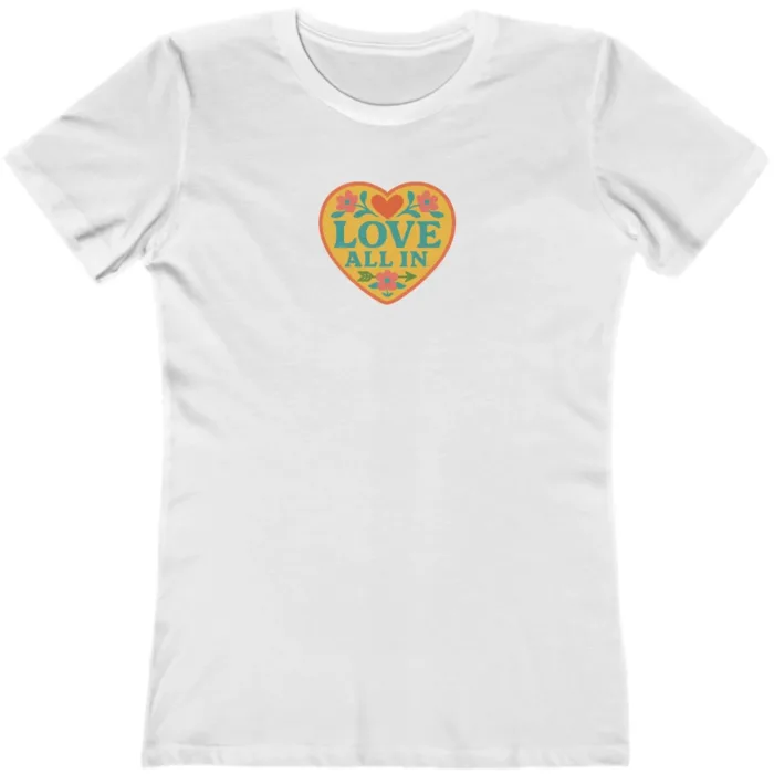 Love All In™, Heart, Luxury Women’s Graphic Tee T-Shirt, Boyfriend, Design 3 - Image 6