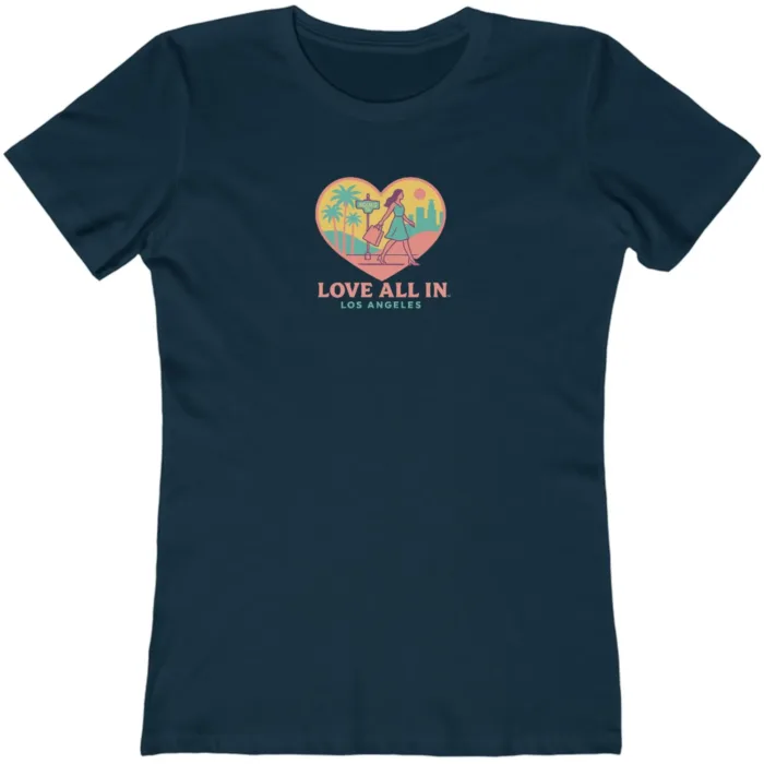 Love All In™ Los Angeles, Heart, Luxury Women’s Graphic Tee T-Shirt, Boyfriend, Design 3 - Image 7