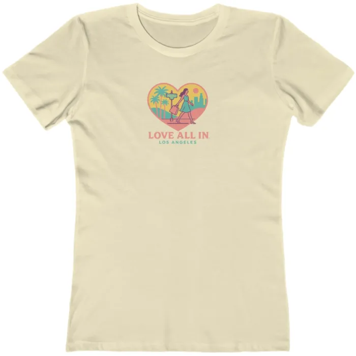 Love All In™ Los Angeles, Heart, Luxury Women’s Graphic Tee T-Shirt, Boyfriend, Design 3 - Image 6