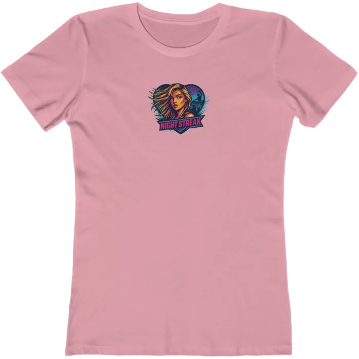 Night Streak™ New Wave, Heart, Luxury Women’s Graphic Tee T-Shirt, Boyfriend, Design 3 - Image 9