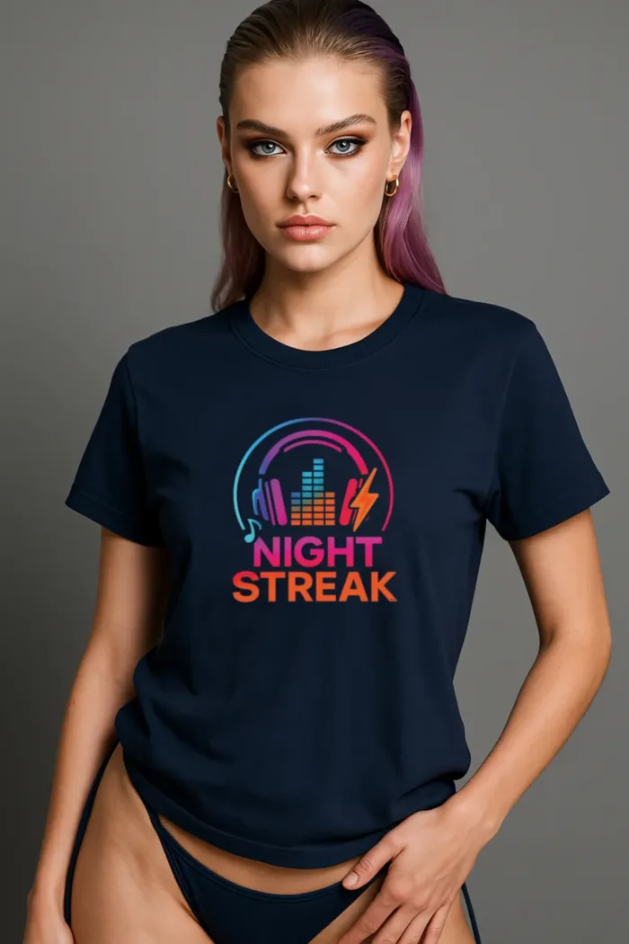 Night Streak™ Logo, Luxury Unisex Jersey Women’s Graphic Tee T-Shirt, Design 3