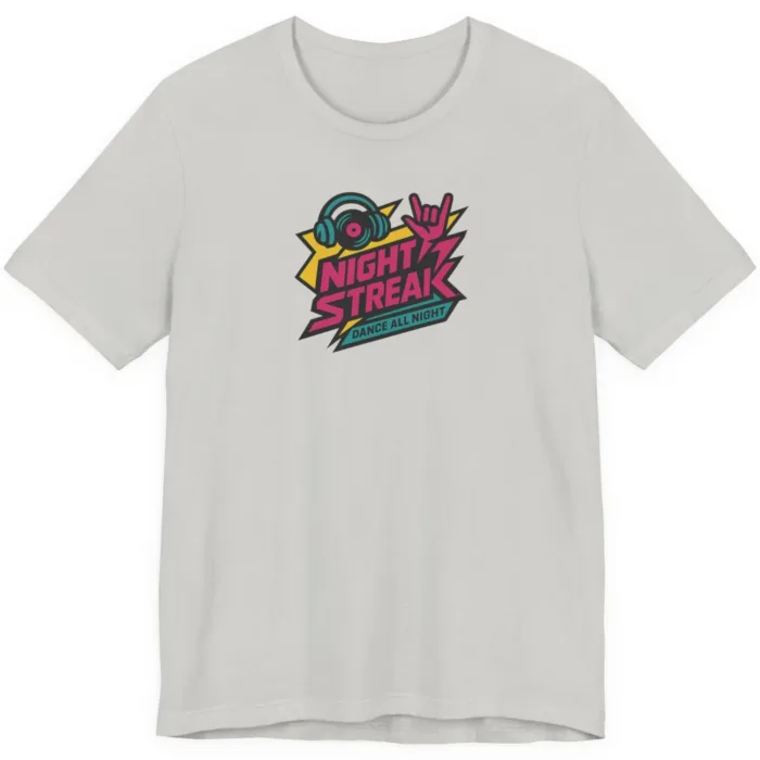 Night Streak™, 80's Retro, Luxury Unisex Jersey Women’s Graphic Tee T-Shirt, Design 2 - Image 8