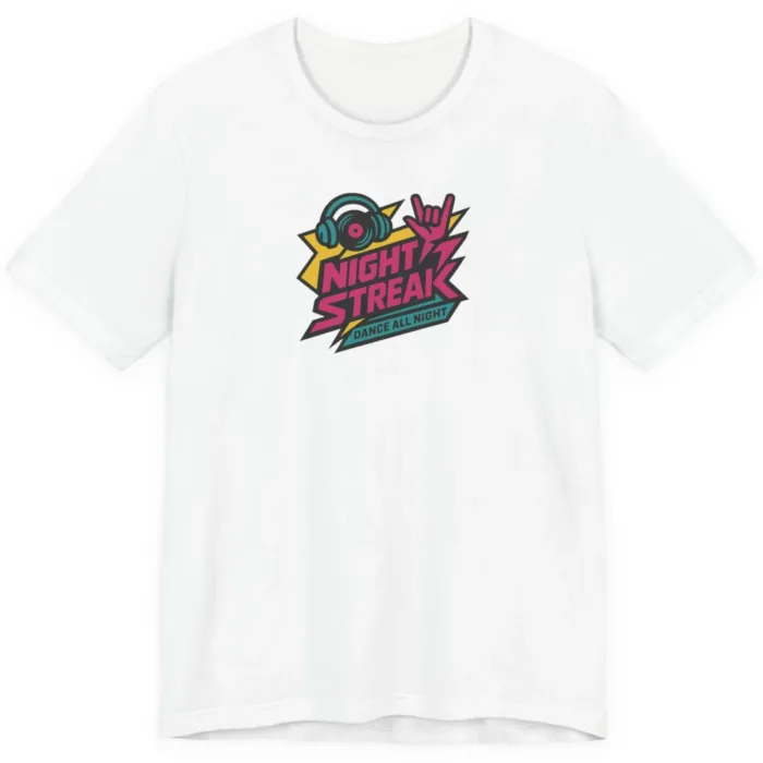Night Streak™, 80's Retro, Luxury Unisex Jersey Women’s Graphic Tee T-Shirt, Design 2 - Image 7
