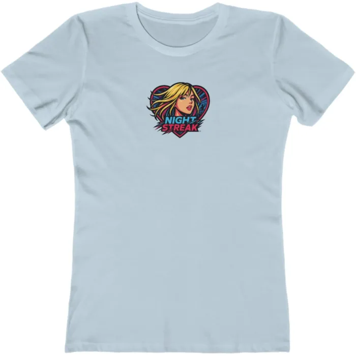 Night Streak™, Heart, Anime, Luxury Women’s Graphic Tee T-Shirt, Boyfriend, Design 2 - Image 12
