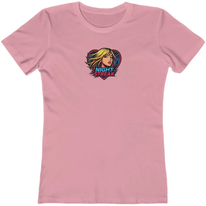 Night Streak™, Heart, Anime, Luxury Women’s Graphic Tee T-Shirt, Boyfriend, Design 2 - Image 11