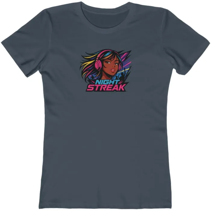 Night Streak™, Heart, Anime, Luxury Women’s Graphic Tee T-Shirt, Boyfriend, Design 3 - Image 7