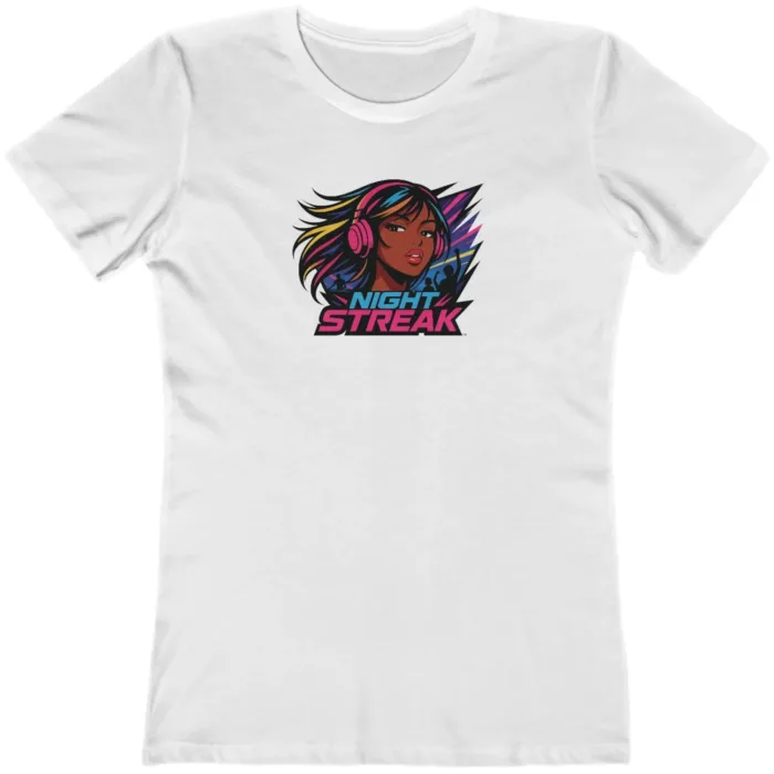 Night Streak™, Heart, Anime, Luxury Women’s Graphic Tee T-Shirt, Boyfriend, Design 3 - Image 8