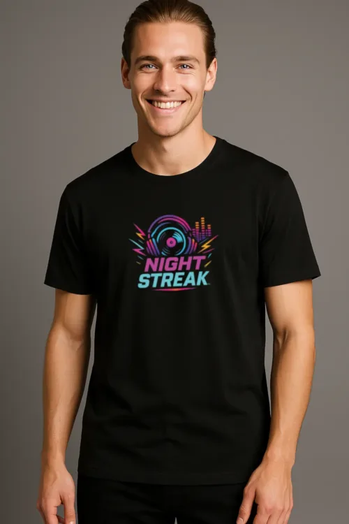 Night Streak™ Logo, Luxury Unisex Men's Graphic Tee T-Shirt, Jersey, Design 1