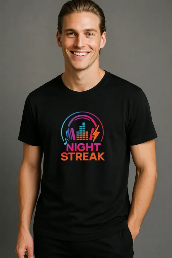 Night Streak™ Logo, Luxury Unisex Men's Graphic Tee T-Shirt, Jersey, Design 3 - Image 3