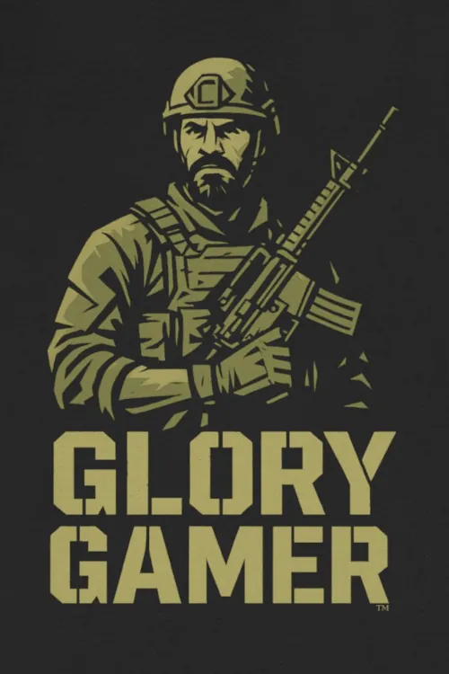 Glory Gamer™ Solider, Luxury Unisex Men's Graphic Tee T-Shirt, Jersey, Military, Flat Design 3 - Image 2