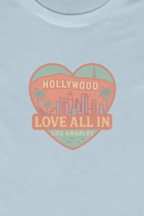 Love All In™ Los Angeles, Heart, Luxury Women’s Graphic Tee T-Shirt, Boyfriend, Design 1 - Image 2