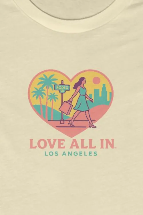 Love All In™ Los Angeles, Heart, Luxury Women’s Graphic Tee T-Shirt, Boyfriend, Design 3 - Image 2