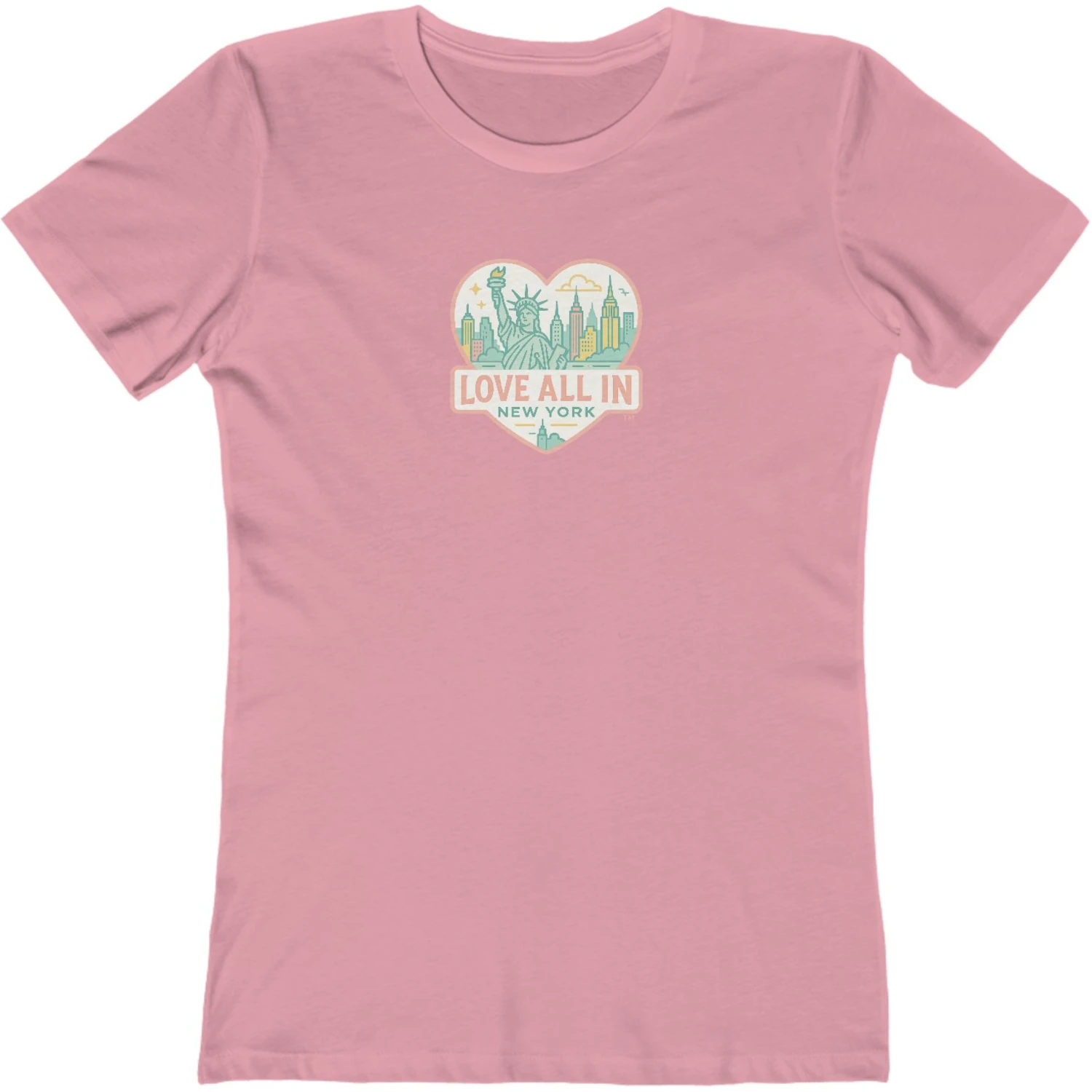 Love All In™ New York, Heart, Luxury Women’s Graphic Tee T-Shirt, Boyfriend, Design 4 - Image 11