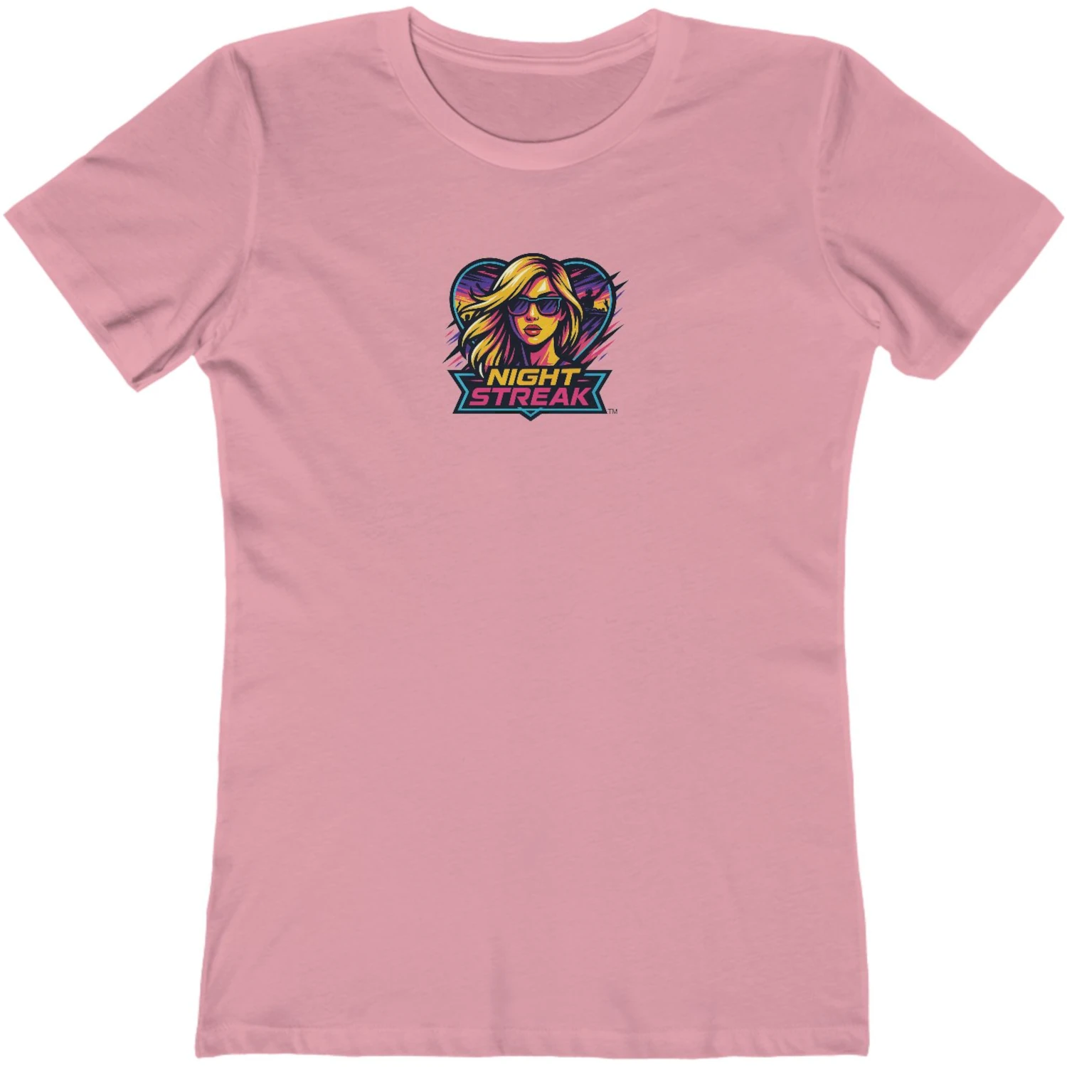 Night Streak™, New Wave, Heart, Women's Luxury Graphic Tee T-Shirt, Boyfriend, Design 1 - Image 10