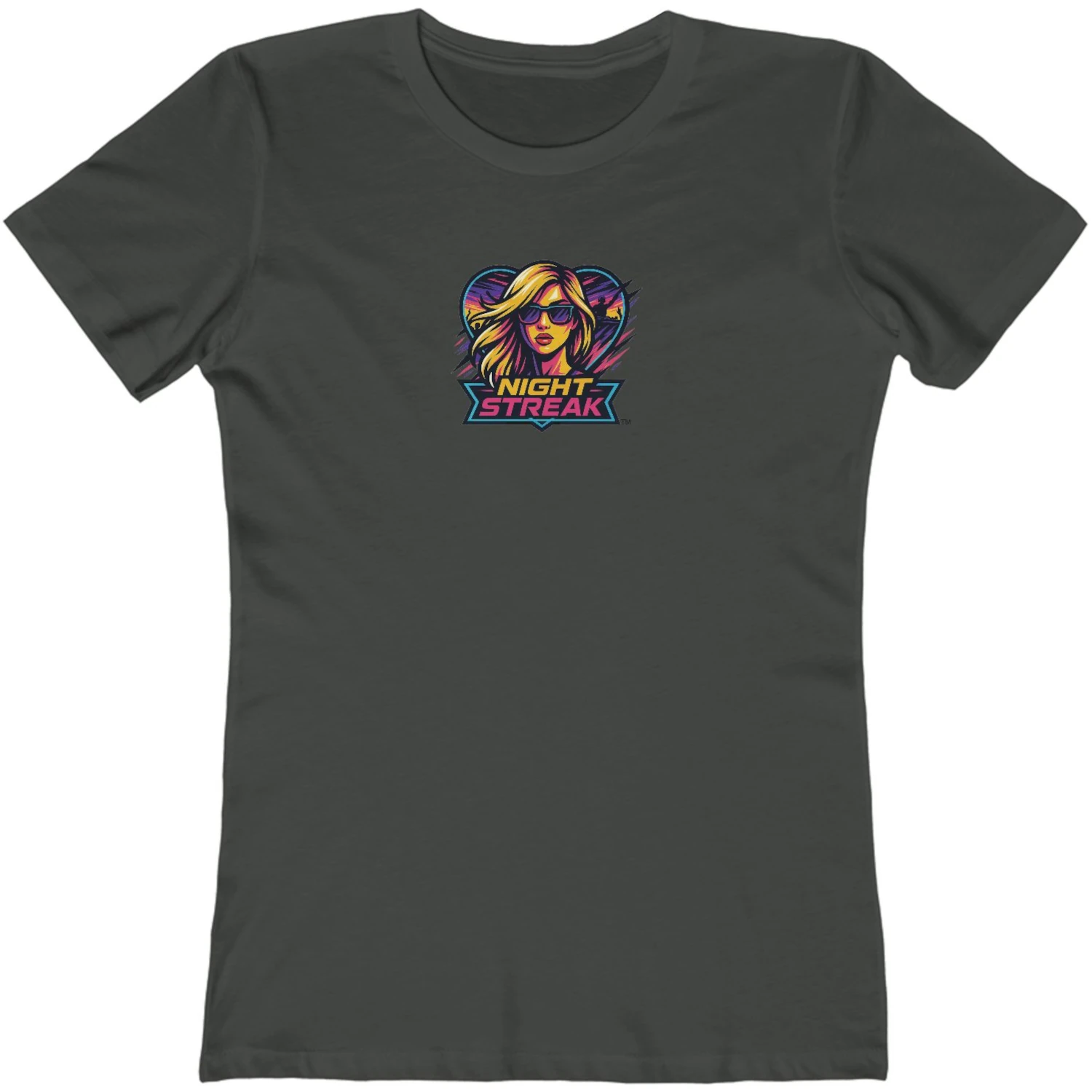 Night Streak™, New Wave, Heart, Women's Luxury Graphic Tee T-Shirt, Boyfriend, Design 1 - Image 12