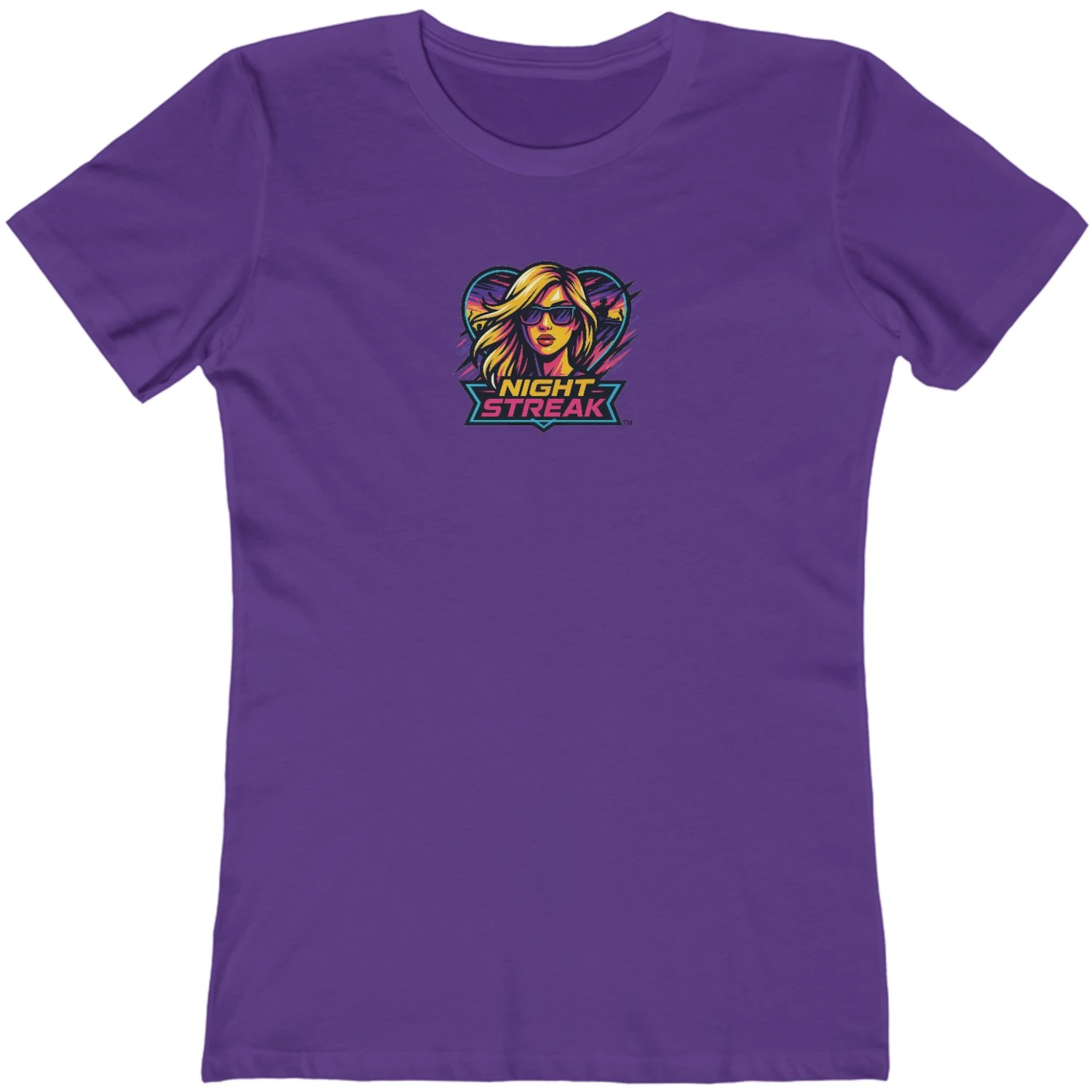 Night Streak™, New Wave, Heart, Women's Luxury Graphic Tee T-Shirt, Boyfriend, Design 1 - Image 15