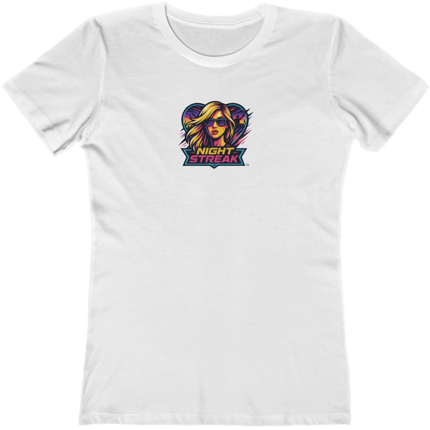 Night Streak™, New Wave, Heart, Women's Luxury Graphic Tee T-Shirt, Boyfriend, Design 1 - Image 13