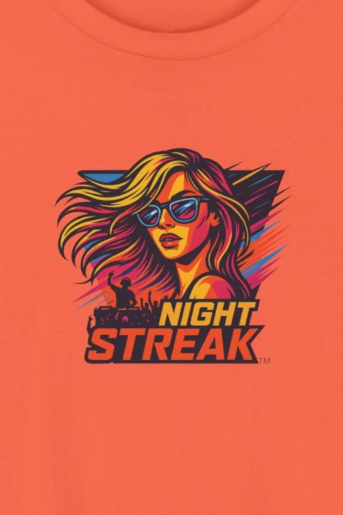 Night Streak™, New Wave, Unisex Women's Jersey Luxury Graphic Tee T-Shirt, Design 2