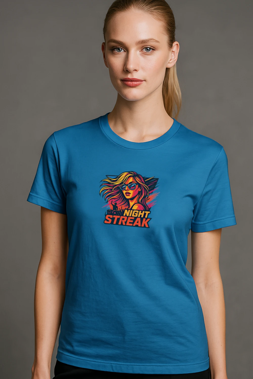 Night Streak™, New Wave, Unisex Women's Jersey Luxury Graphic Tee T-Shirt, Design 2 - Image 3