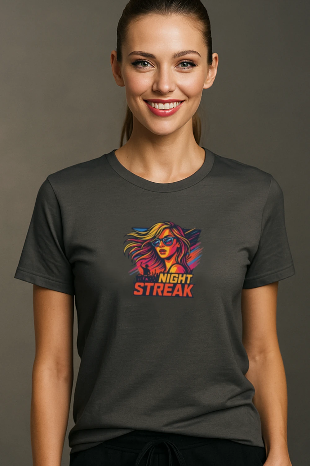 Night Streak™, New Wave, Unisex Women's Jersey Luxury Graphic Tee T-Shirt, Design 2 - Image 4