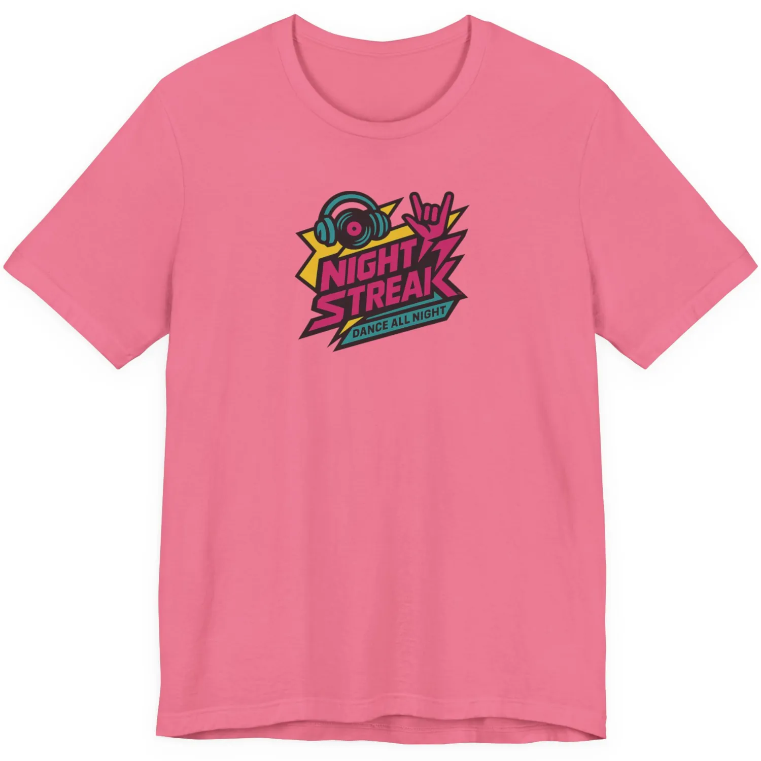 Night Streak™, 80's Retro, Luxury Unisex Jersey Women’s Graphic Tee T-Shirt, Design 2 - Image 4