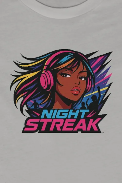 Night Streak™, Heart, Anime, Luxury Women’s Graphic Tee T-Shirt, Boyfriend, Design 3 - Image 5