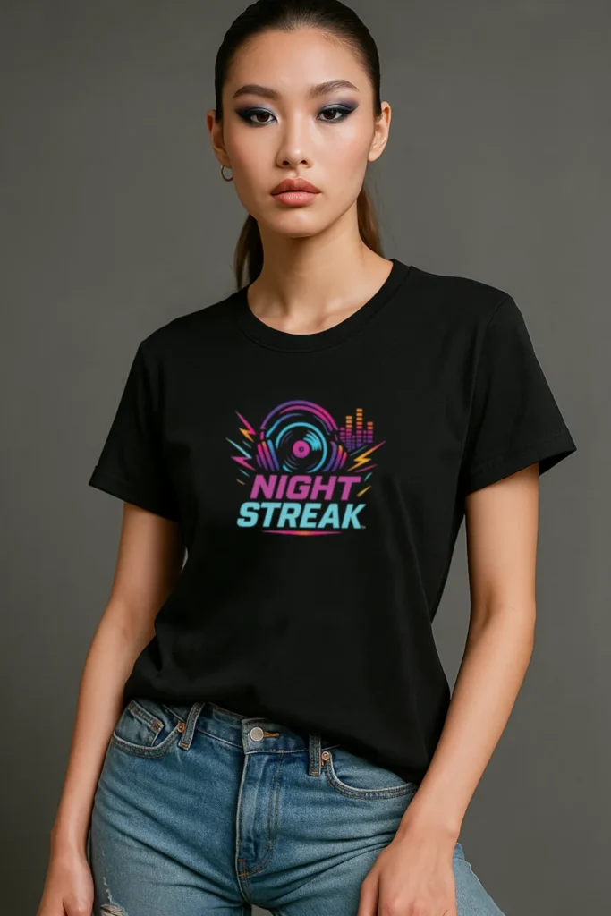 Night Streak™ Logo, Luxury Unisex Jersey Women’s Graphic Tee T-Shirt, Design 1